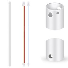 VIHOSE 48 Inch Ceiling Fan Downrod with Extension Cord 4 ft White Downrod for Ce