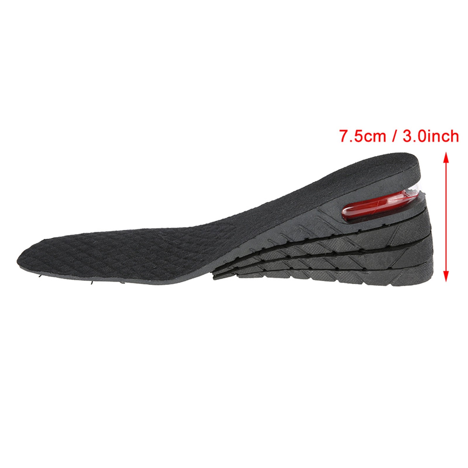 ༝Four Layers Adjustable Height Increase Insoles Unisex PU Heel Lift Height Ta