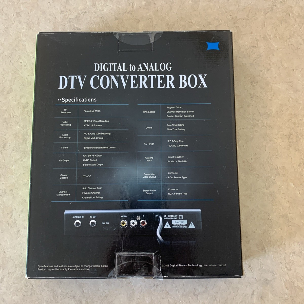 New Digital Stream Analog Pass-Through DTV Converter Box DSP7500T