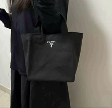 Prada Black Canvas Cosmetics Bag Makeup Beauty Tote VIP Gift NIB Elegant New