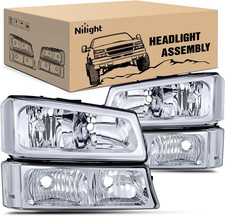 Headlight Assembly For 2003 2004 2005 2006 Chevy Silverado Avalanche 1500 1500hd