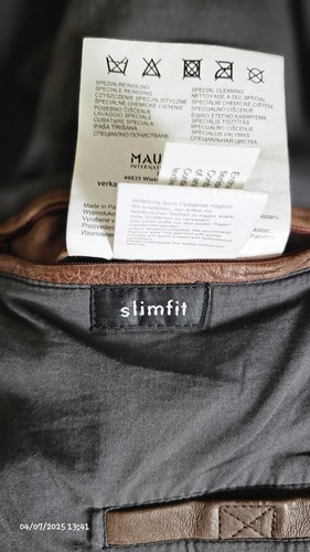 Men's Leather Bomber Jacket Brown Xl, rrp £130, used in good condition - Picture 9 of 10