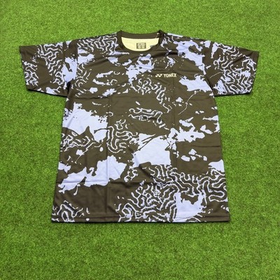 Yonex Mens XL Navy Blue Abstract Graphic Performance Crew Neck T-Shirt 16616EX