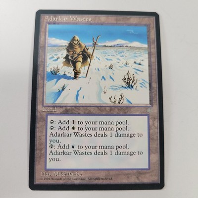 Magic The Gathering MTG Adarkar Wastes Ice Age Rare Land Vintage 1995 Card