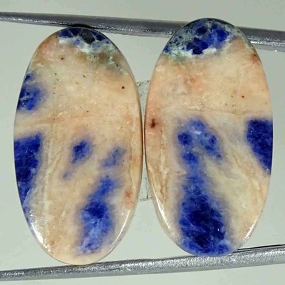 23.00Cts Natürlich Sodalith Paar Oval Cabochonschliff Lose Edelstein
