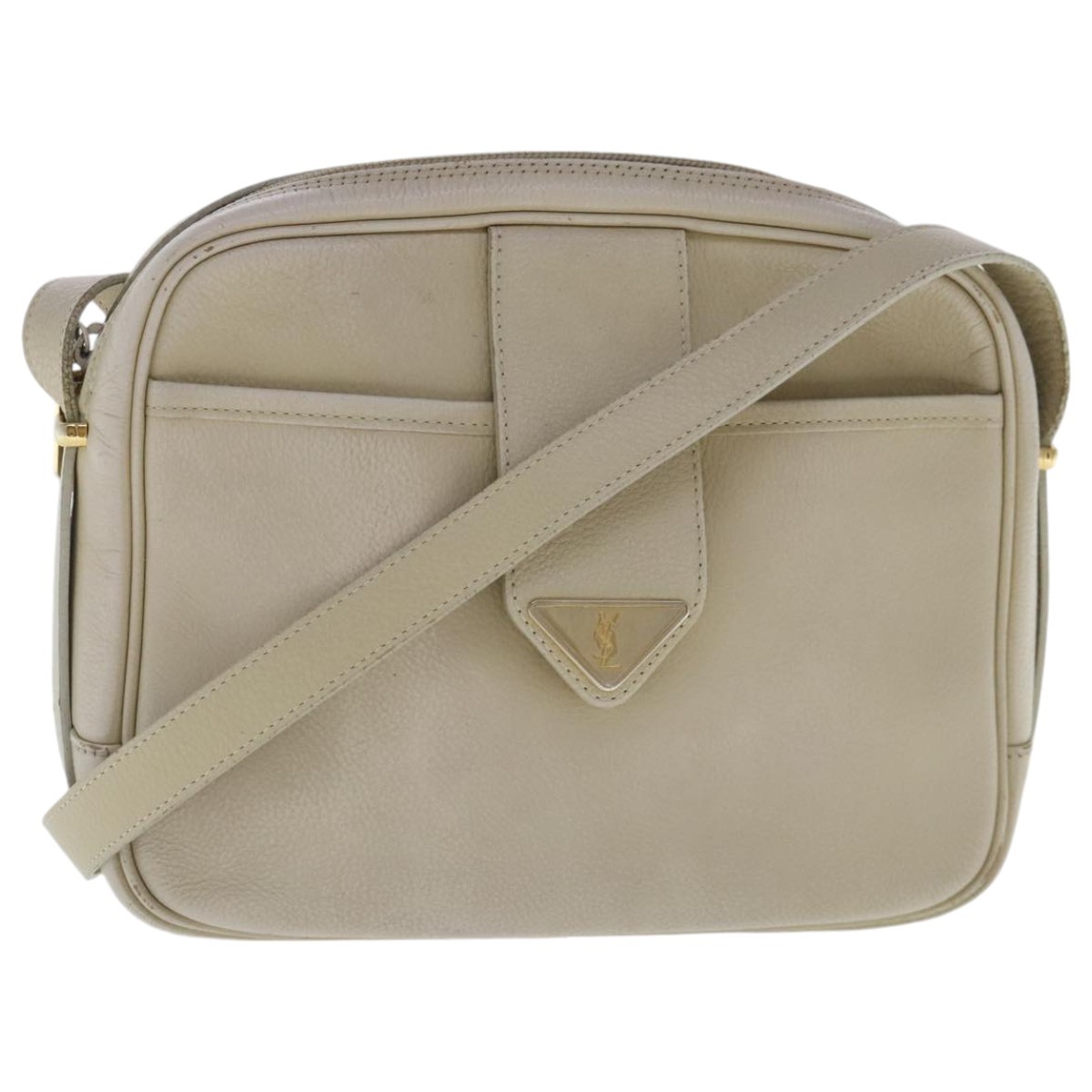 Borsa a tracolla SAINT LAURENT pelle beige oro originale bs19024