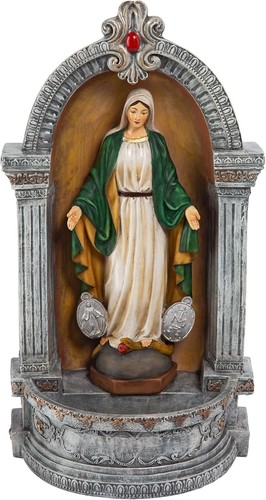 Colorful 12-Inch Virgin Mary Statue - Perfect for Baptism and Communion Gifts - Picture 3 of 11