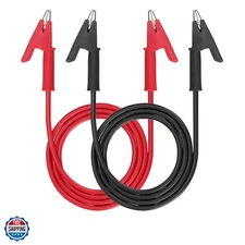 Dual Ended Crocodile Alligator Clips, 15A  Lead Wire Cable with Insulators Cl...