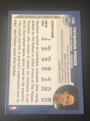 2002-03 Topps Chrome Tayshaun Prince Rookie #144 | eBay