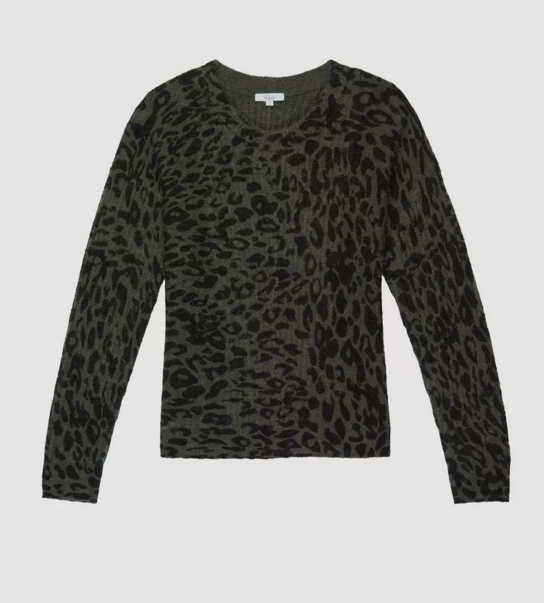 325 Rails Women s Green Olive Leopard Pattern Wool Long