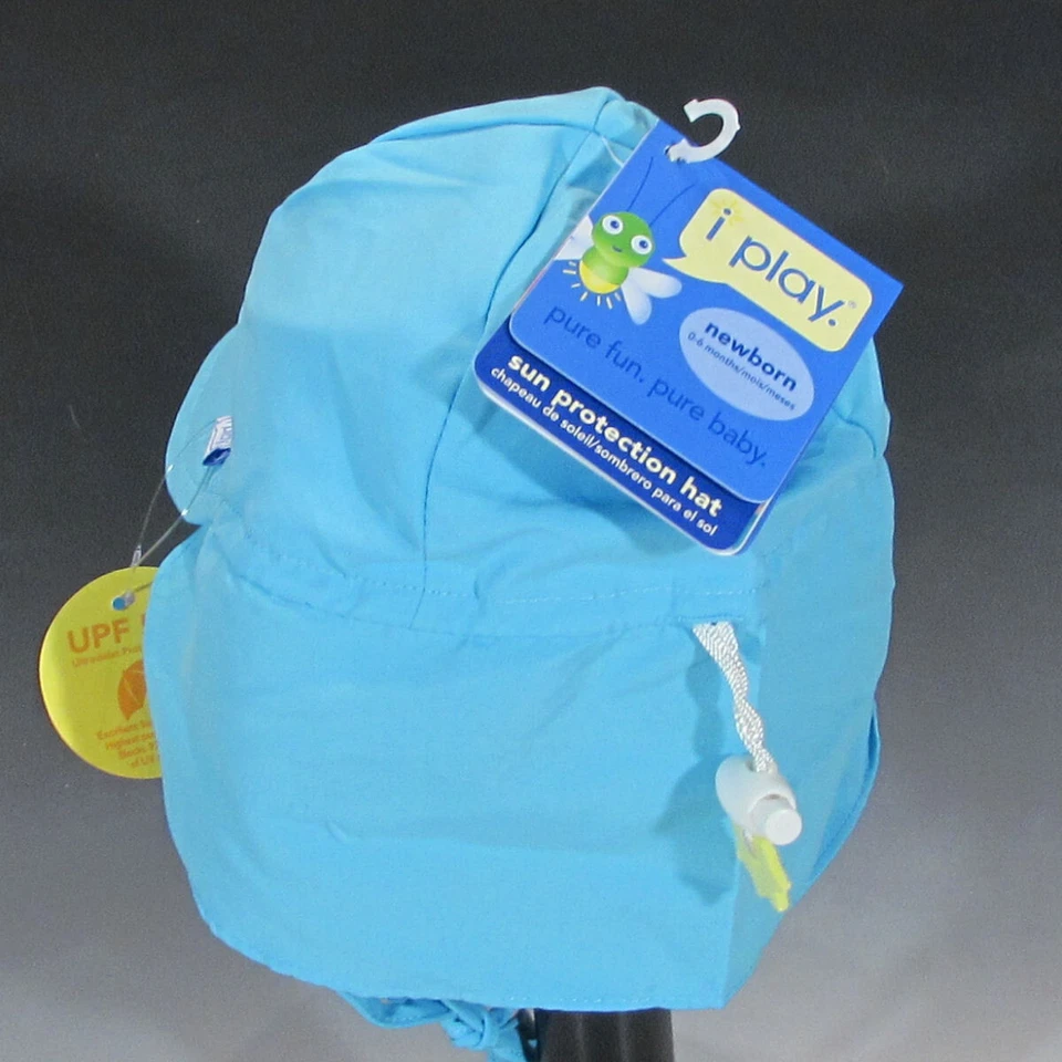 我玩。 Flap 防晒泳帽(浅蓝色,新生儿 0-6 个月)- UPF 50+ — 第 4/4 张图片