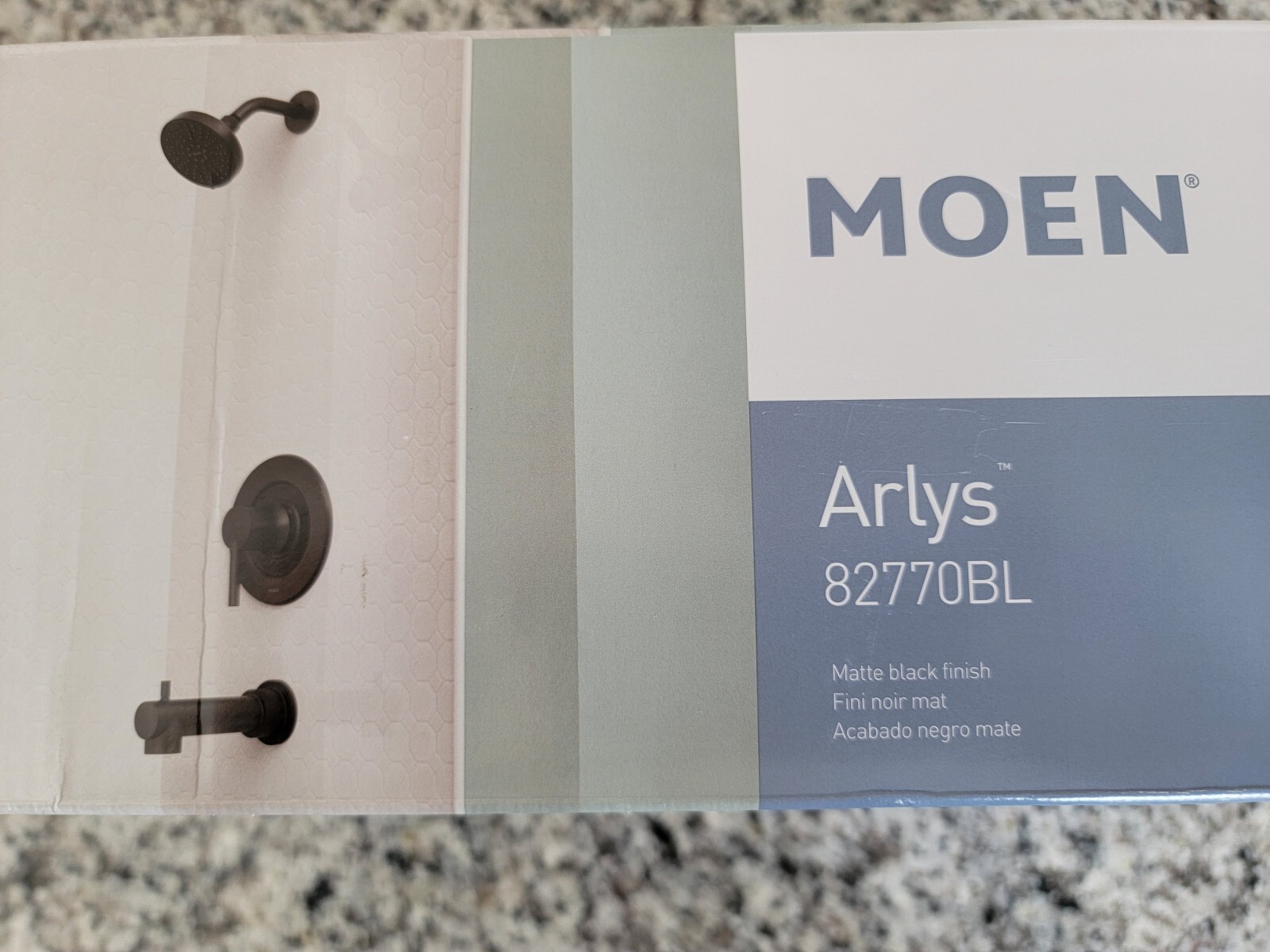 Moen 82770BL Arlys OneHandle 6Spray Matte Black Bathtub Shower Faucet