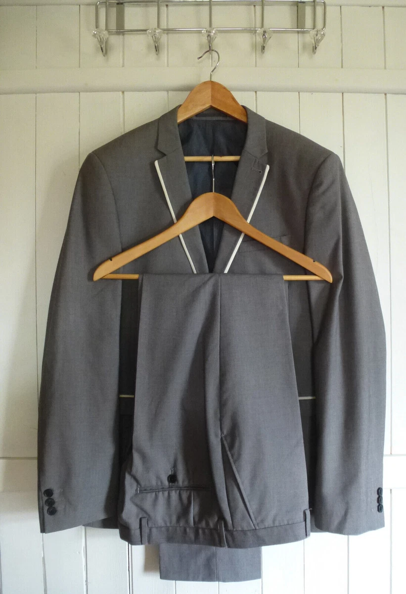 mens NEXT GREY SLIM FIT SUIT SIZE 44
