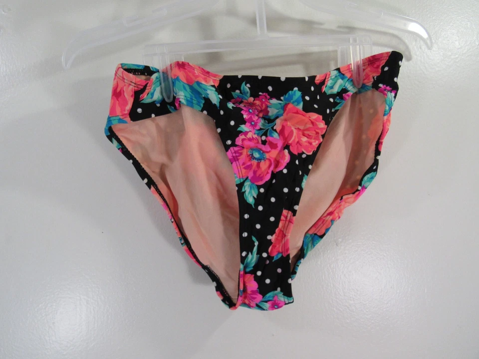 OP 2 Piezas Traje de Baño Parte Superior Inferior Talla M 7 9 Parte Superior y L 11 13 Parte Inferior Negro Floral Foto 3 de 4