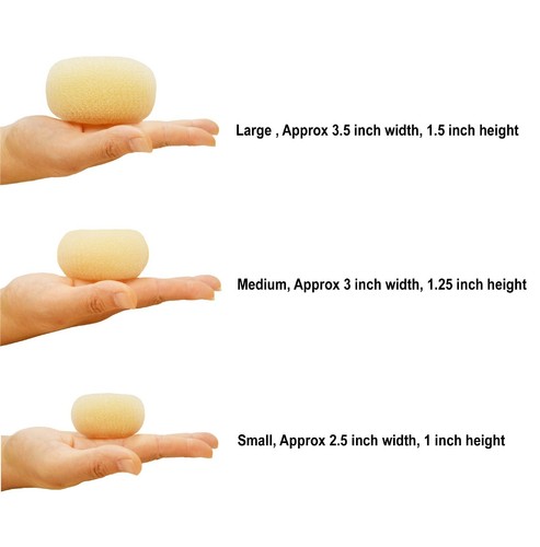 3pcs Hair Donuts Bun Maker Ring Style Mesh Chignon Ballet Dance Sock Bun Updo - 第 3/12 張圖片