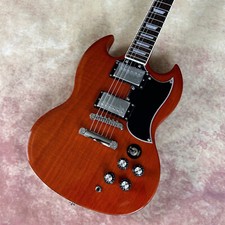 Custom Brown SG Electric Guitar Chrome Parts HH Pickups Fixed Bridge 6 String