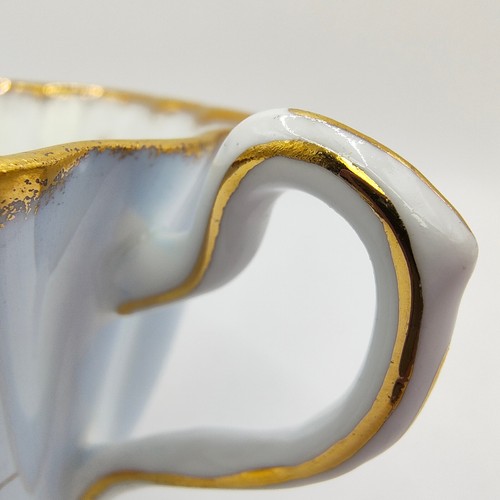 Tazza da tè e piattino vintage Rosina Morning Glory osso Cina blu motivo floreale 5137 - Foto 13 di 24