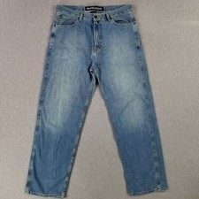 Vintage Nautica 34x32 Baggy Wide Leg Loose Jeans Retro 90s Faded Patina Soft