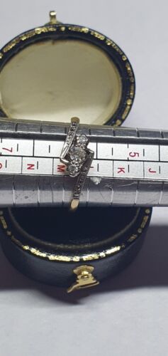 Antique Diamond Engagement Ring Yellow Gold Gorgeous Trilogy ☆ Sale Know on☆ - Picture 6 of 6