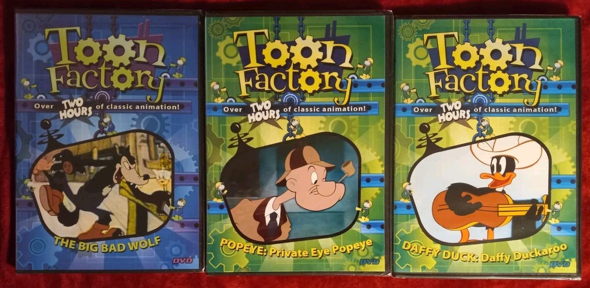 Toon Factory 3 DVD Lot Daffy Duck Daffy Duckaroo Private Eye