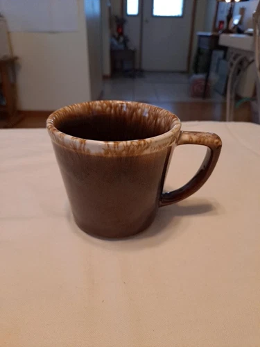 Vintage McCoy Kathy Kale 8oz. Coffee Mug Tea Cup Brown Drip Pottery