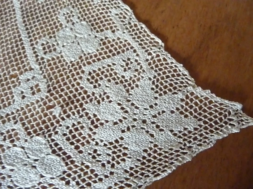 Pochette  en tulle brodé beige ( 20 x 20 cms ) ref 20 - Photo 3/4