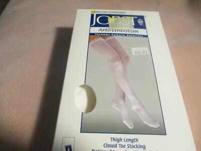 Jobst anti-embolism thigh closed toe white size small regular