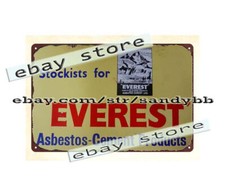 Everest Asbestos-Cement Products construction workers gift idea metal tin sign