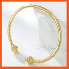 14K GOLD GF WOMENS VICTORIAN FLORAL VINTAGE FILIGREE CUFF BANGLE BRACELET 75MM