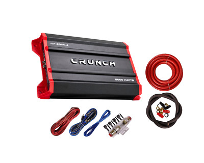 Crunch GP-2000.4 2000W 4-Channel Amplifier & BC4CHR 4-Gauge Wiring Kit Combo