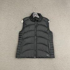 REI Goose Down Vest Jacket Womens Medium Black Full Zip Pockets Outdoor Mom