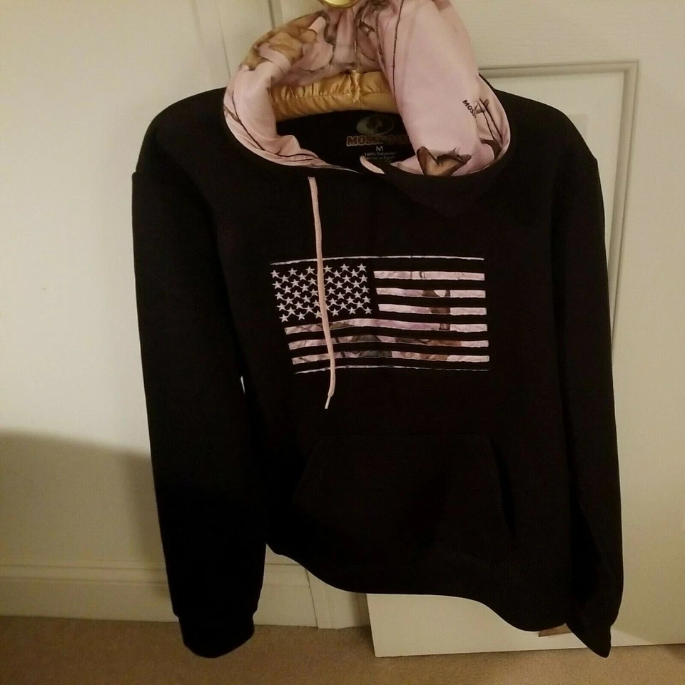 Mossy Oak Camuflada Bandera Americana Sudadera con Capucha Negra Mujer Talla Med Nueva con Etiquetas Foto 2 de 4