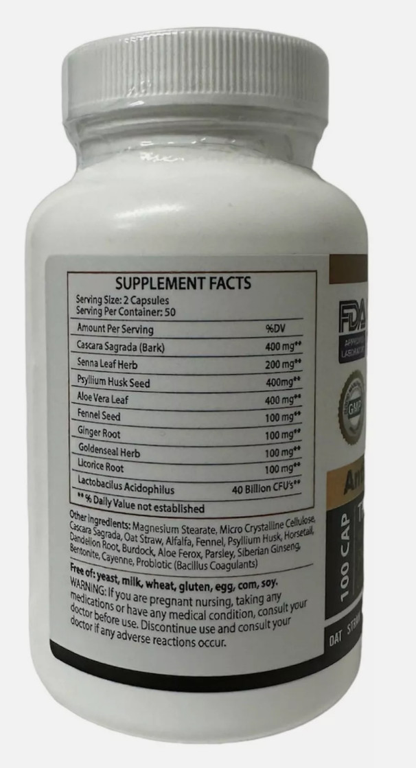 Potent Candida Cleanse support capsules  and Detox with Herbs Enzymes Yeast #1