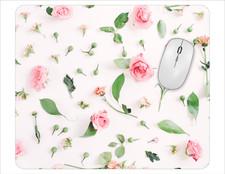 Floral Rose Computer Non Slip Custom Mouse Pad Handmade