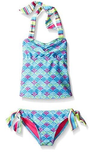 Roxy Girl's Kids 2 Piece Tankini Bikini Swim Bathing Suit Top Bottom Set 1093096 - Picture 8 of 12