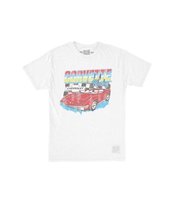 Original Retro Brand boys The Vintage Heathered Corvette Crew Neck Tee  White XL