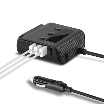 car cigarette lighter to uk plug 3 Way 12V 24V Multi Socket Car Cigarette Lighter Splitter USB Charger  Adapter UK