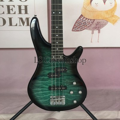 4-string Green GSR370 Electric Bass Maple Neck Quilted Maple Top Free Shipping
