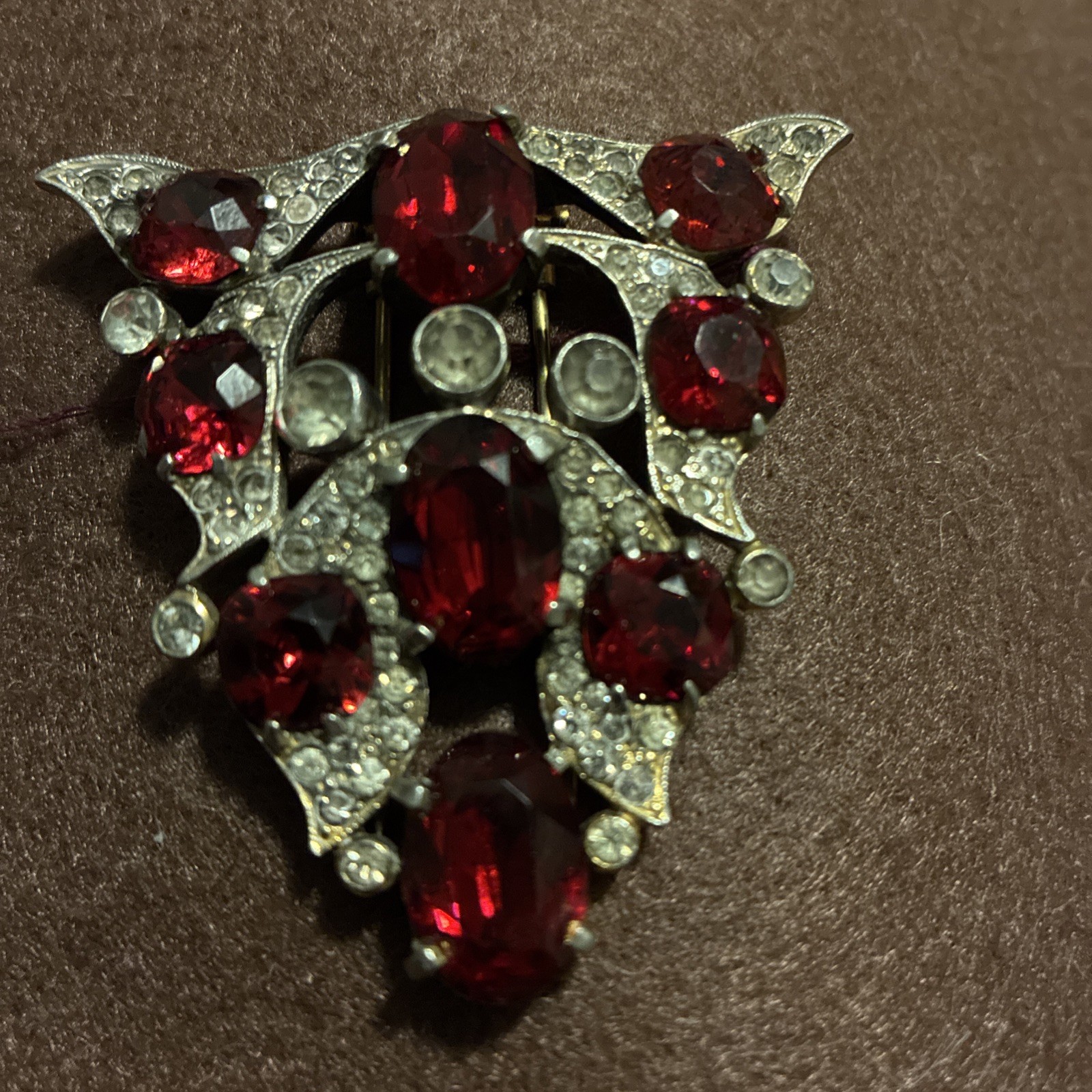 Vintage Eisenberb Original Ruby Red Rhinestone Br… - image 3