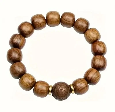 ADLERHOLZ *** Duftholz Buddhistisches Armband Glücksarmband geschnitzt 16-19 cm - Bild 1 von 4
