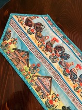 Handcrafted-Quilted Table Runner-NEW 2026 Roosters Reign, Flowers and Houses Too