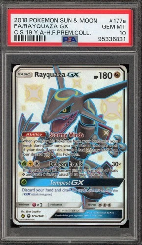 Pokemon Rayquaza GX Hidden Fates Premium Coll. Full Alt Art Promo #177a PSA 10