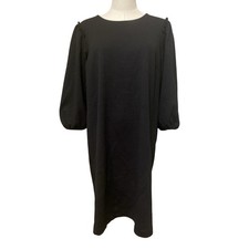 Ann Taylor Long Sleeve Shift Dress Black