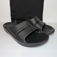 OOFOS OOahh Unisex Black -US Men’s 13 Women’s 15 EU 46 EUC Recovery Sandals