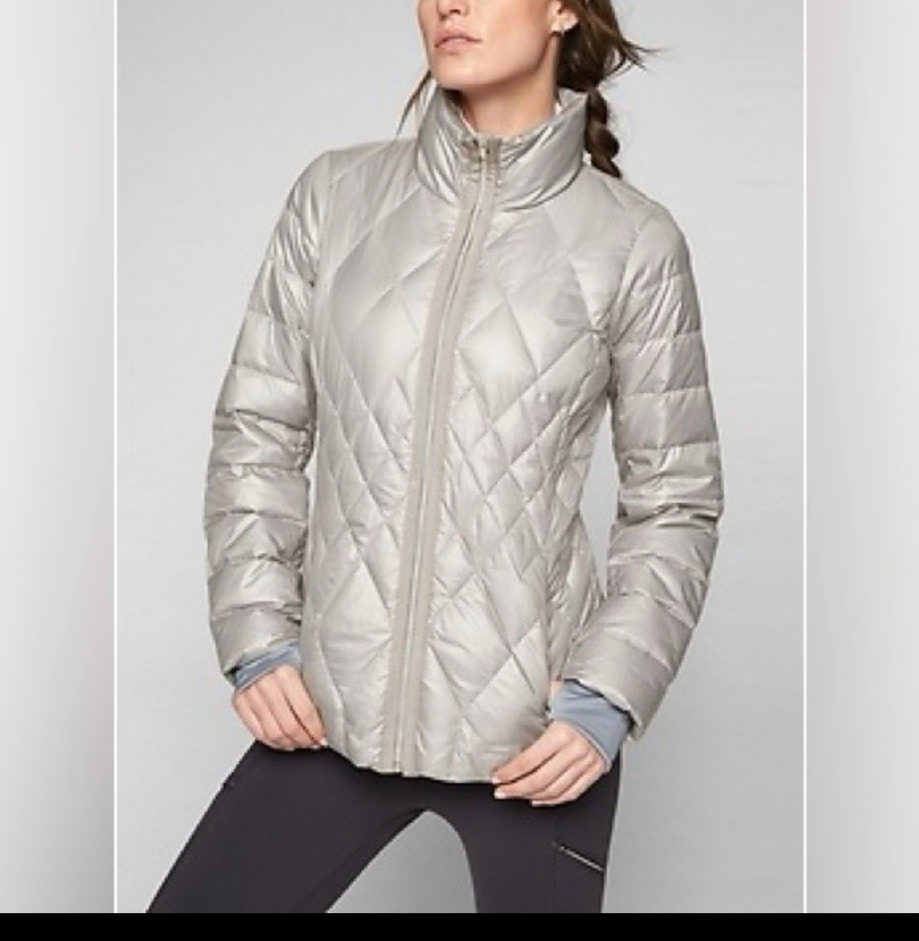 Athleta Responsible Down Jacket Silver Gray MED |… - image 2