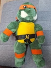 Vintage 1989 Playmates TMNT Plush Teenage Mutant Ninja Turtles 14” Michelangelo