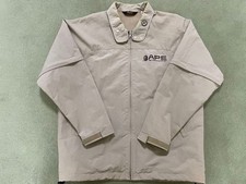 A BATHING APE Vintage 90s Rain Jacket M Beige Nylon Excellent Condition