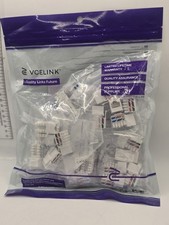 25 Pack White Cat6 RJ45 Keystone Jacks 90Network Connectors-110 Punch Down 8P8C