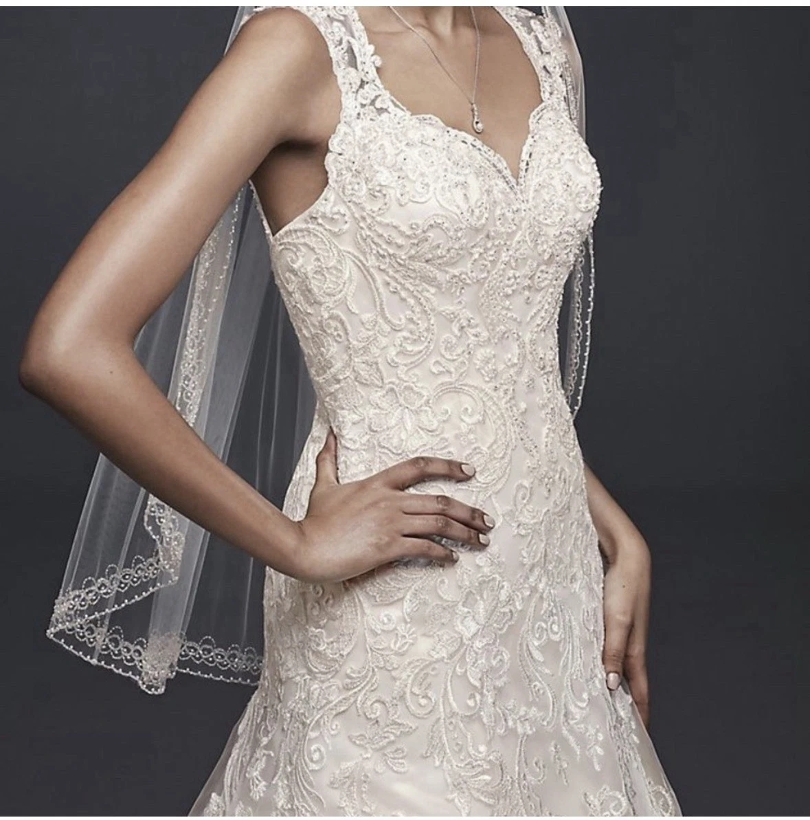 high neck lace mermaid wedding dress Luxurious High Neck Mermaid Sleeveless Wedding DressNew Arrival Lace Appliques Overskirt Bridal Gown