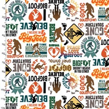 Cotton Legendary Loner Bigfoot Sasquatch Legends Fabric Print by Yard D694.74